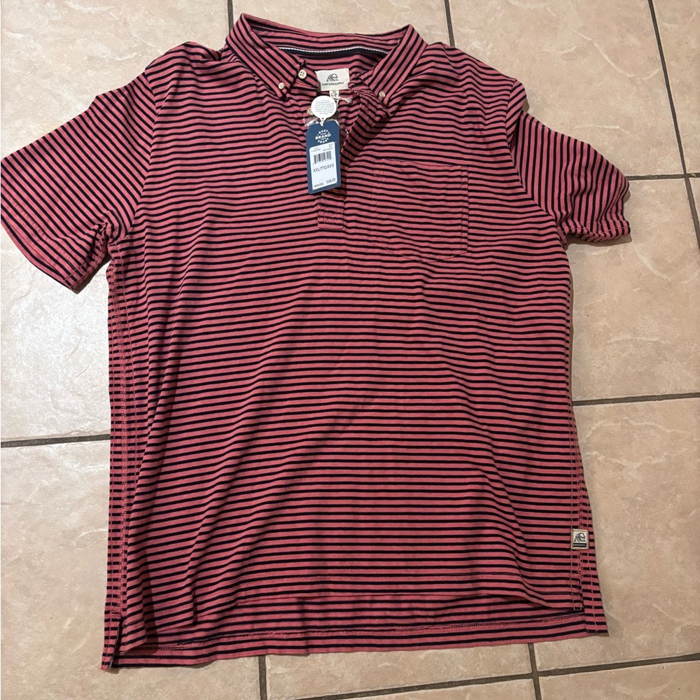 Light Red Striped Men's Shirt- Surf side supply